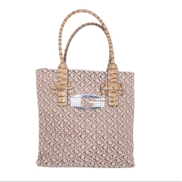 Guess Monogram Logo Print Shoulder Bag - Picture 1 of 8